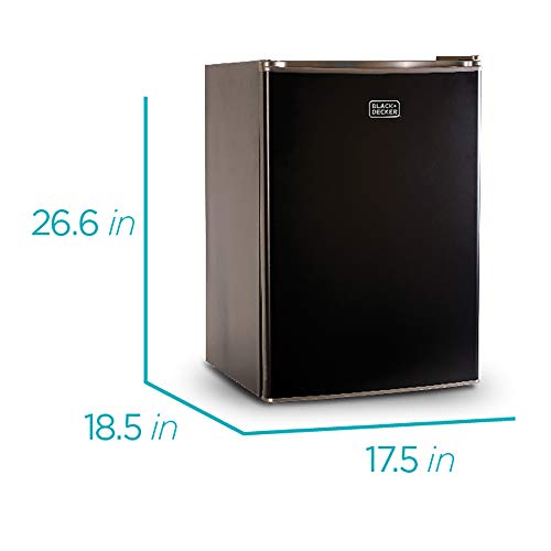 BLACK+DECKER BCRK25W Compact Refrigerator Energy Star Single Door Mini Fridge with Freezer, 2.5 Cubic Ft., White