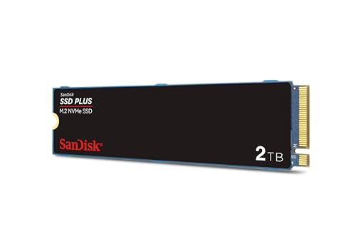 SanDisk 2TB SSD PLUS M.2 NVMe SSD - PCIE Gen 3.0, Up to 3,200 MB/s - Internal Solid State Drive - SDSSDA3N-2T00-G26