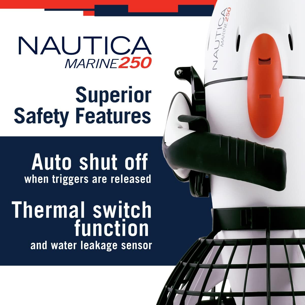Nautica Marine 250 Underwater Seascooter, Scuba Snorkeling for Ocean or Pool, Action Camera Compatible