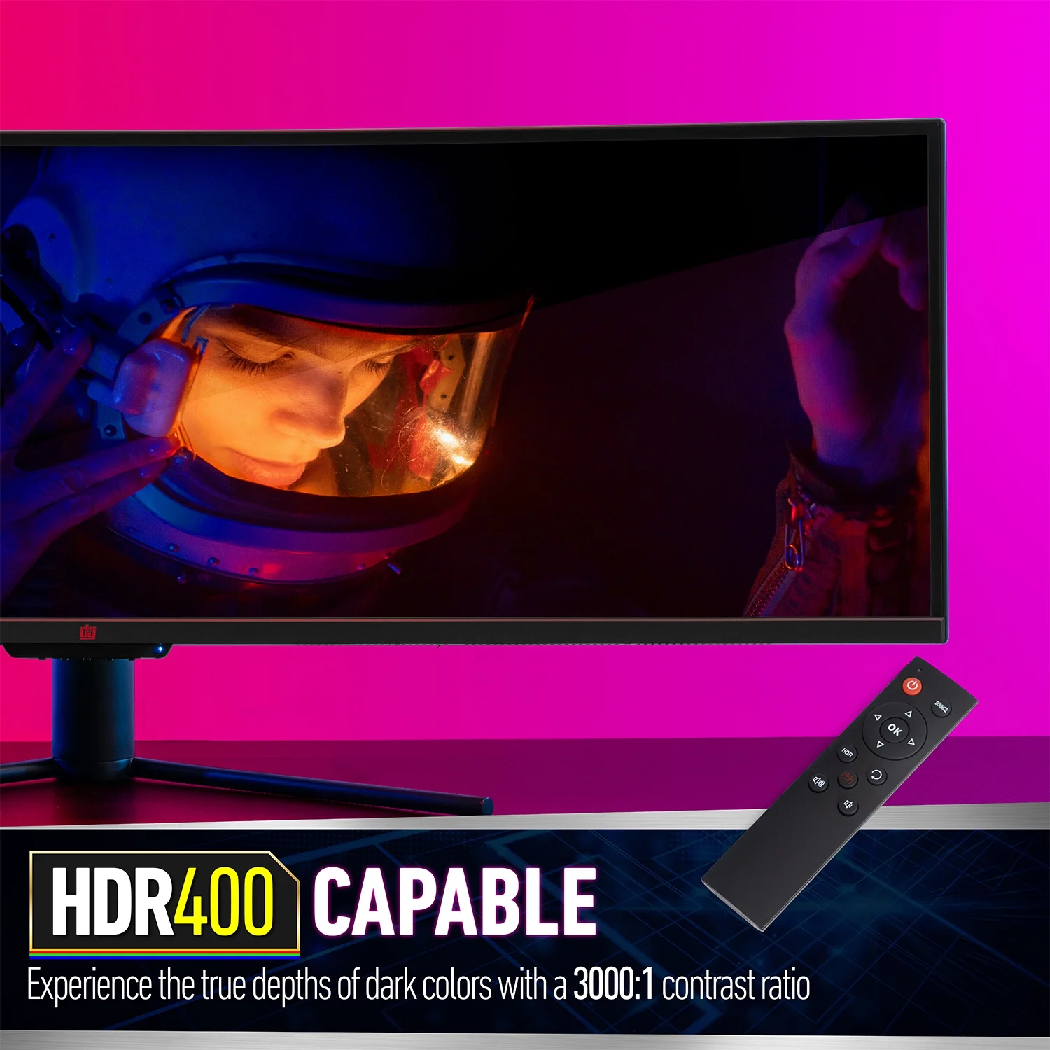 Deco Gear 49" Curved Ultrawide 5K Gaming Monitor, 32:9, 120 Hz, 101% NTSC 100% sRGB, Adjustable, Home Office and Entertainment Workstation