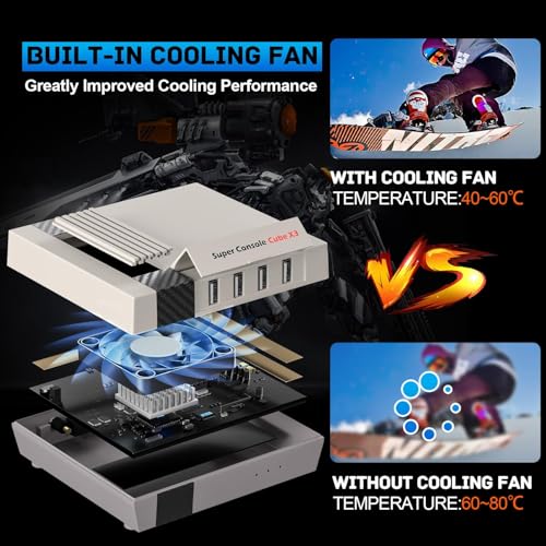 Kinhank Retro Game Console with 100000+Games,Super Console CUBE X3 Video Game Console with EmuElec 4.5/Android 9/CoreE,8K Output,2.4+5G,BT 4.0,Emulator Console Compatible with Most Emulators,Best Gift