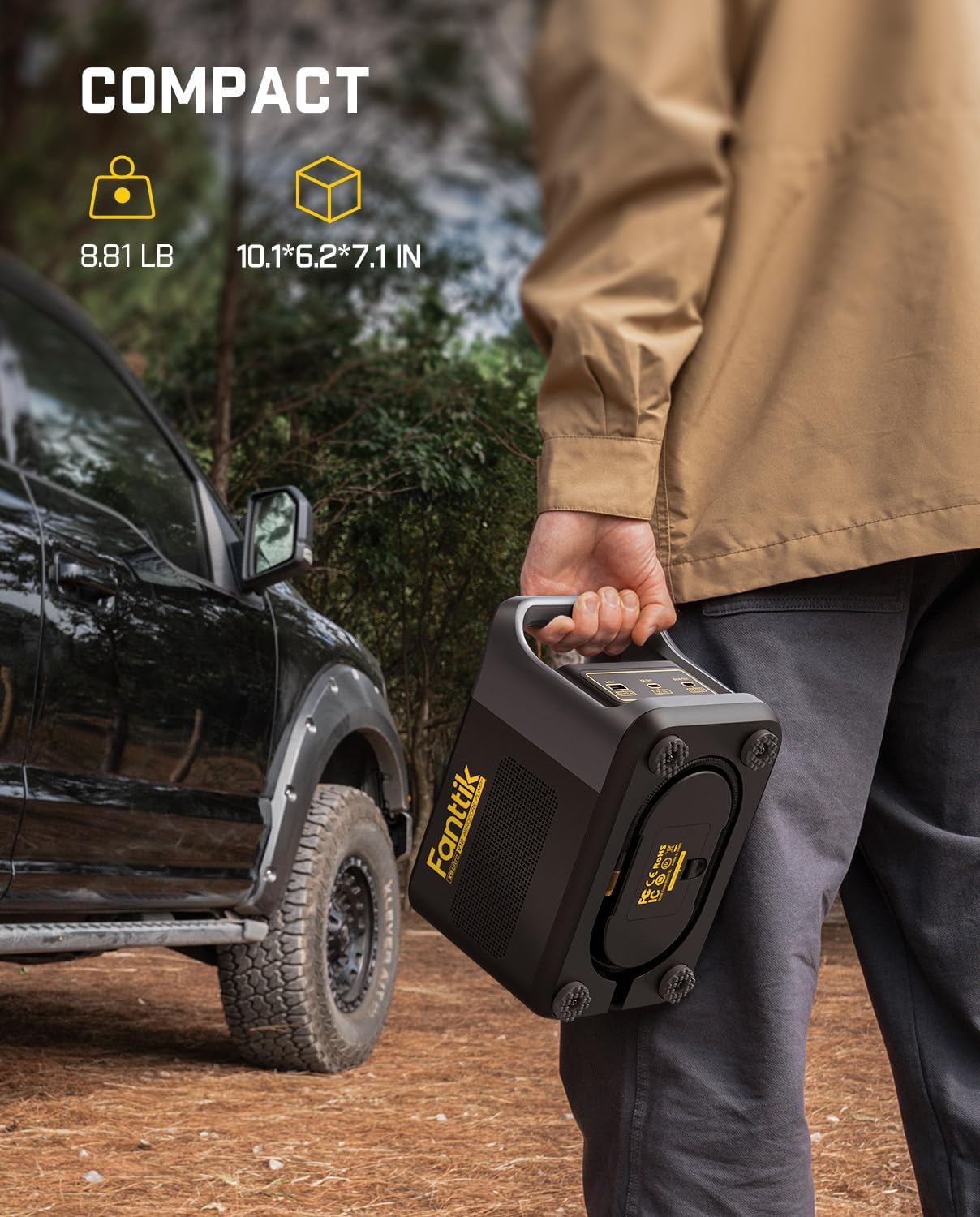 Fanttik X9 Ultra™ Portable Tire Inflator for Pickup Truck, RV | 3-in-1 Air Pump, Power Station, Flashlight | 6× Faster Inflator with Digital Gauge | Air Compressor for Light Truck, SUV, Compact Car