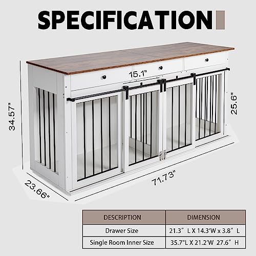 Scurrty Dog House Furniture Style Wooden Pet House Cat Bed Wood Dog House, Pet Furniture, Dog Furniture Dog Crate for Medium Small Dog House Kennel Indoor Use (Grey-M)