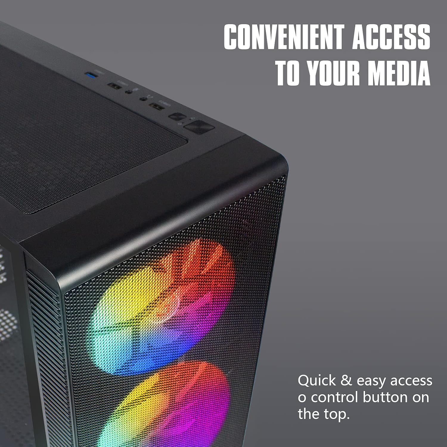 ATX Mid-Tower PC Gaming Case with Magnetic Design Dust Filter Pre-Installed 6 x 140mm Fans Glass Side Panel Cable Management System Airflow Computer Chassis