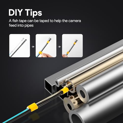 DEPSTECH 50ft Sewer Camera, 1080P HD Triple Lens Borescope, 5" IPS Screen Endoscope with Light, IP67 Waterproof Plumbing Drain Pipe Snake Inspection Camera with 32G Card, Carry Case