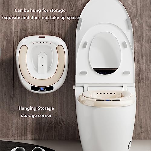 Electric Sitz Bath for Hemorrhoids Sitz Baths Tub for Toilet Seat Sitz Bathtub for Men Women Sits Bath Postpartum Care Kit Soaked Steam Relief of Vaginal/Anal Inflammation,PVC, Light Tan
