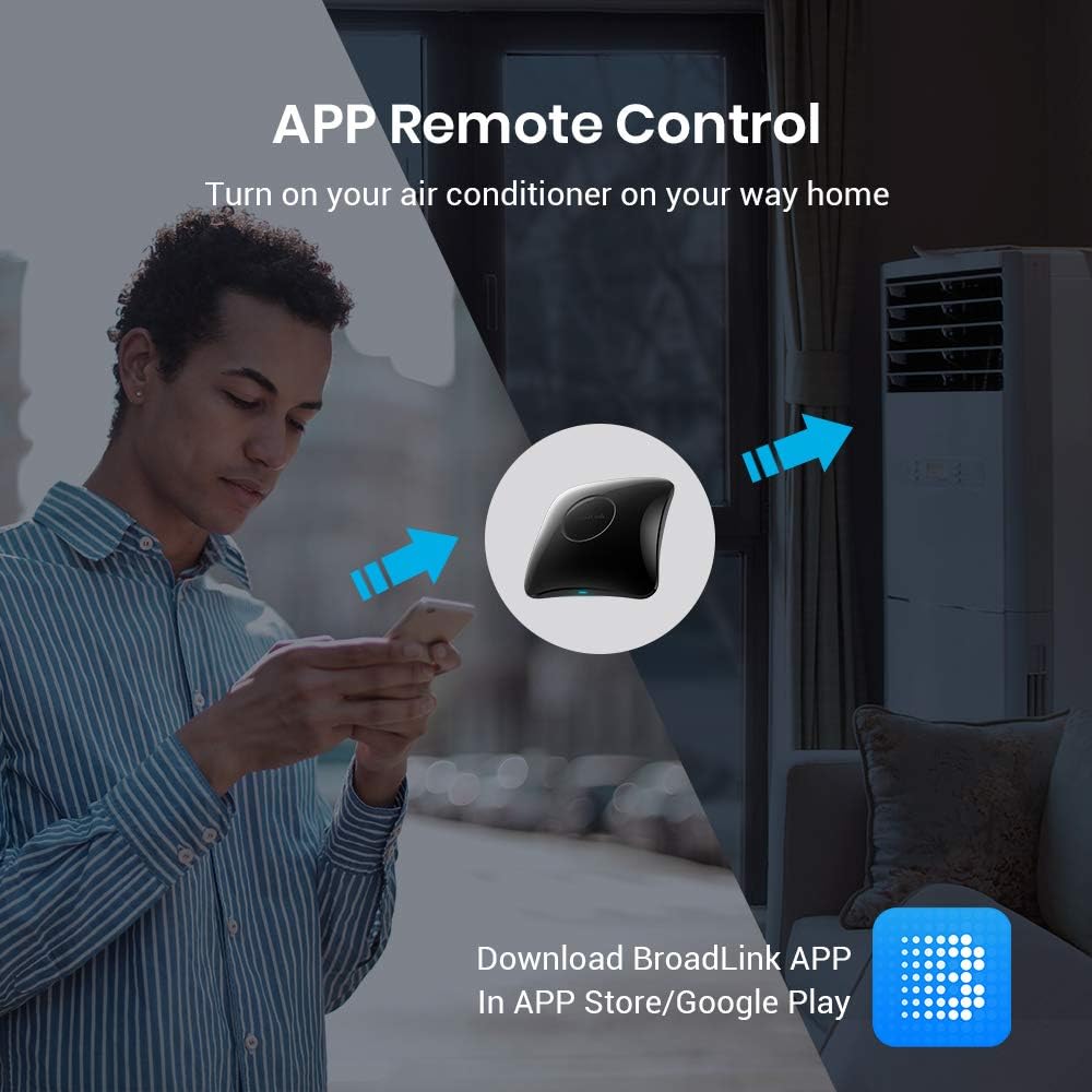 BroadLink RM4 pro Smart IR/RF Remote Control Hub with Sensor Cable-WiFi IR/RF Blaster for Smart Home Automation, TV, Curtain, Shades Remote, Works with Alexa, Google Assistant, IFTTT (RM4 pro S)