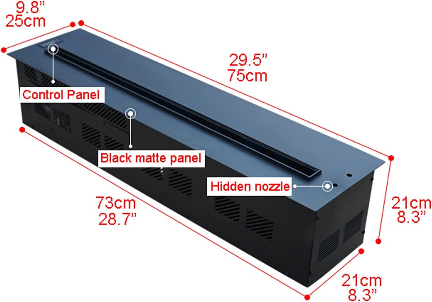 Electronic Fireplace Decorate 29.5-inch Wall Mount/Wall ?Insert Halogen Lamp Electric Fireplace with Automatic Water Filling Function and Flame Adjustment 3D Fire Effect Water Vapor Fireplace
