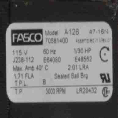 OEM Blower,4 in. Overall H,115VAC,60 Hz Fasco A126