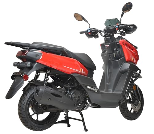 HHH motorcycle 150cc Scooter Tank 150 Scooter Moped Gas 150cc Motorcycle Fully Automatic Adult Street Bike Cvt transmission and 12 inch Aluminum Wheels ( White color )