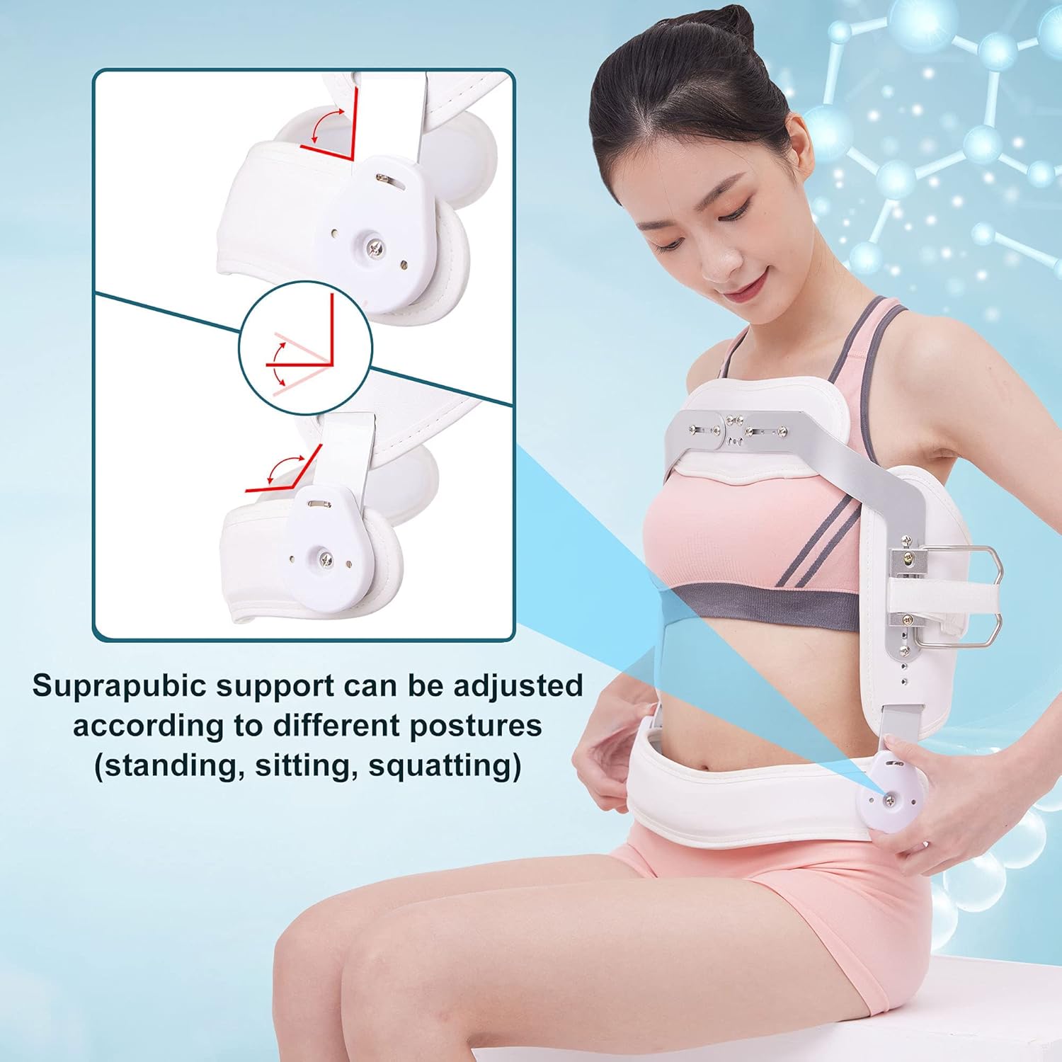 Hyperextension Back Brace Orthotics Jewett Brace for Thoracic & Lumbar Spine Flexion, Spine Compression Fractures(Medium)