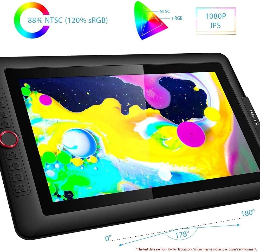 XP-PEN Artist 15.6 Pro Drawing Tablet with Screen Computer Graphics Tablet 120% sRGB with 8192 Levels Tilt Function Battery-Free Stylus & Shortcuts Stickers