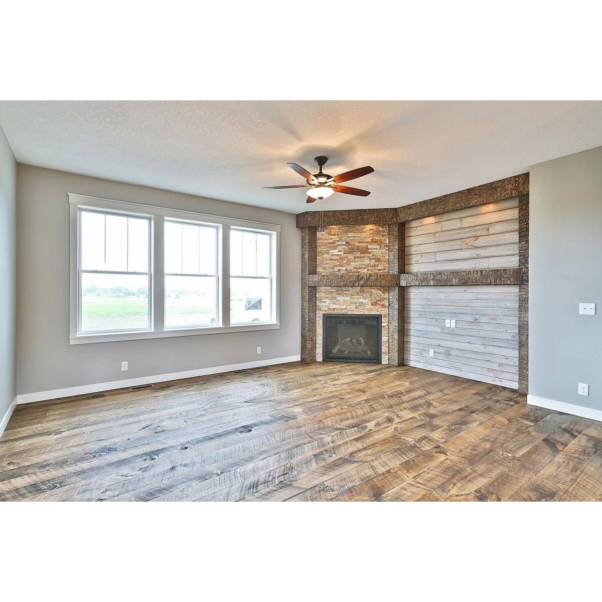 Ekena Millwork 8 1/4x22W x 96x22L Barntique Gaynes Reversible Ship Lap or Nickel Gap Barnwood Wall Coverings in White Wash Finis