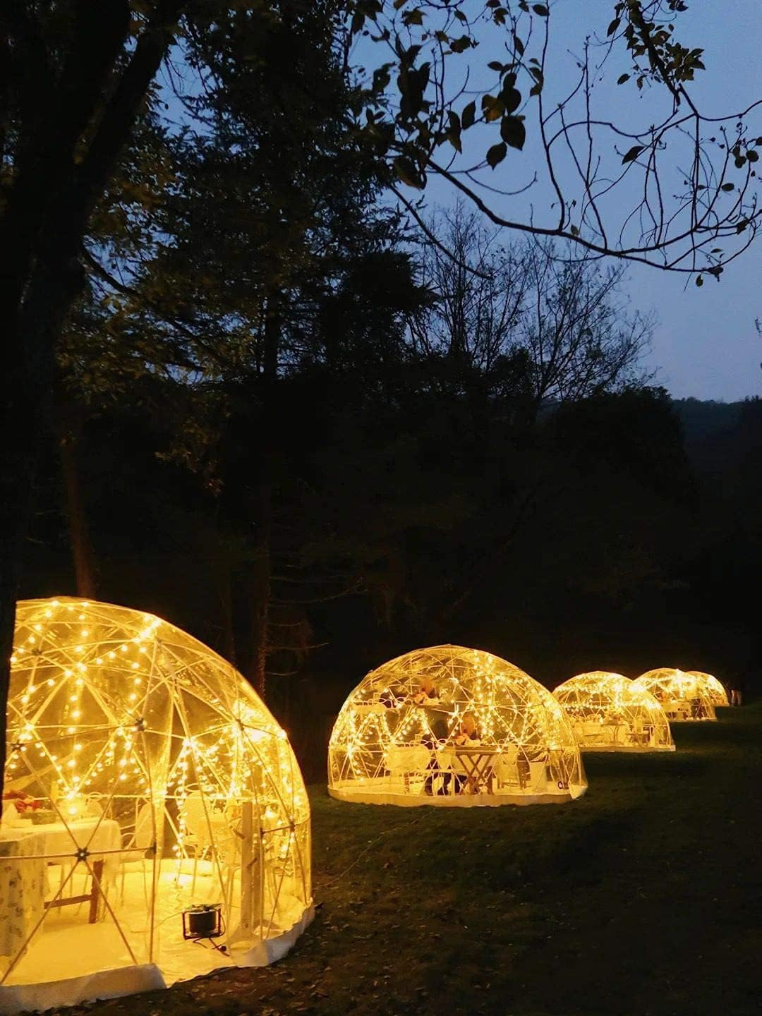 Bubble Tent Dome House Camping 12ft, Garden Outdoor Clear Shelter Geodesic 5-7 Person for Backyard Patios, Canopy Gazebos Screen House Room Lean to Greenhouse