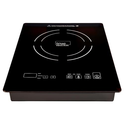 True Induction TI-1B Single Burner Counter Inset Energy Efficient Induction Cooktop, Black