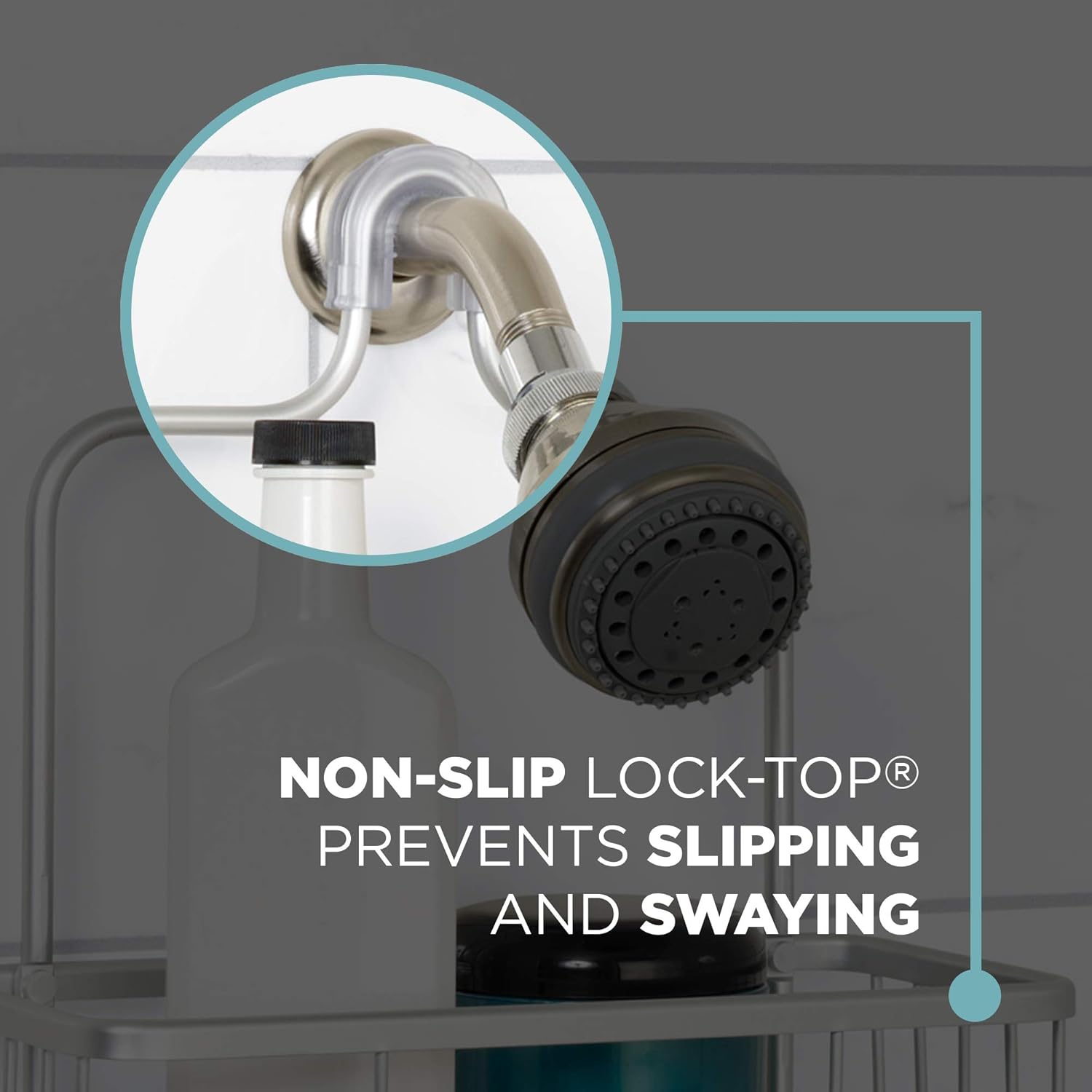 Zenna Home Rust-Resistant Over-The-Shower Door Caddy, Stainless Steel & NeverRust Rustproof Aluminum Shower Caddy, Satin Chrome