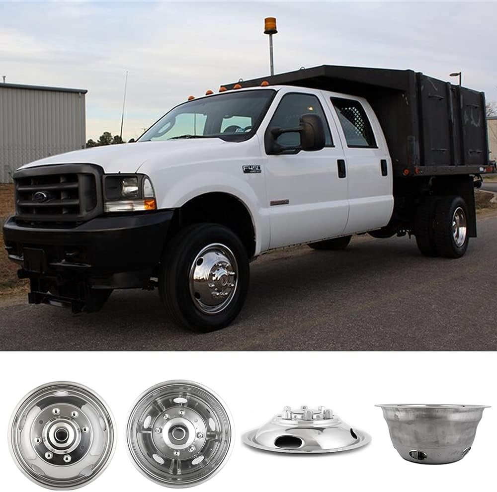 Kucaruce Set of 4 19.5 10 Lug Wheel Skins Hub Caps Rim Covers Stainless Steel Wheel Simulators For 2008-2020 R_a_m 4500 5500 Pickup