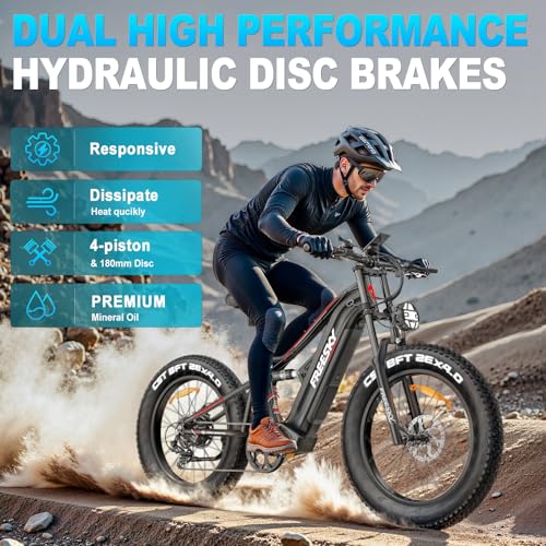 FREESKY 2000W Electric Bike with BAFANG Motor & 48V 30Ah Samsung Cells Battery, 35MPH Max Speed, 120 Miles Range, Full Suspension Mountain Ebike for Adult, 26" Fat Tires, Smart Keys, Hydraulic Brakes