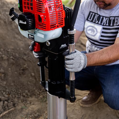 XtremepowerUS 52cc Gas-Powered T Post Driver Fence Post Driver Gasoline Piling 2-Stroke Engine EPA Certificated w/Storage Case