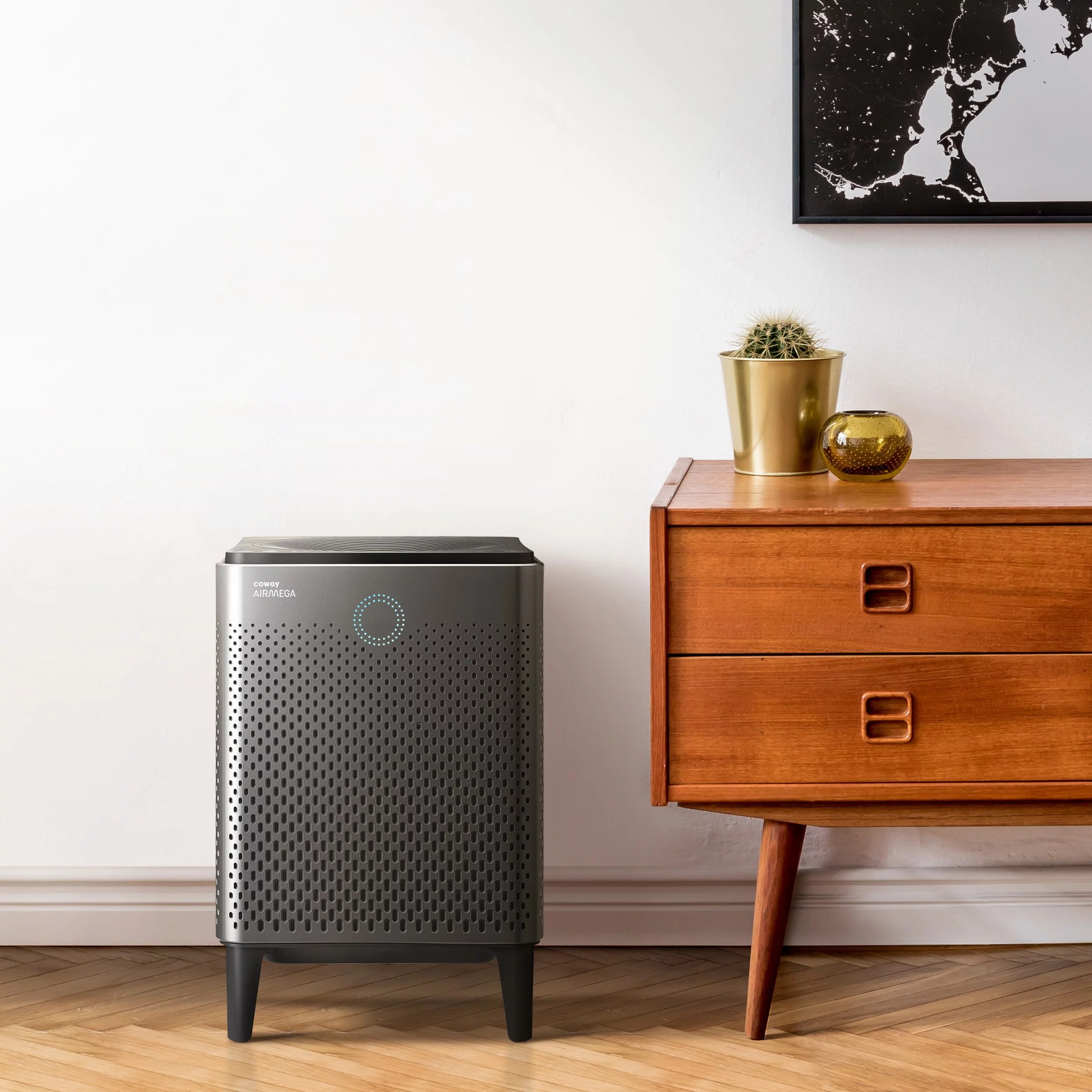 Coway Air Purifier Airmega 400S Graphite True HEPA Air Purifier with 1560 sq ft Coverage, WiFi enabled, Auto, Eco, & Sleep Mode, Air Quality & Filter Replacement Indicator