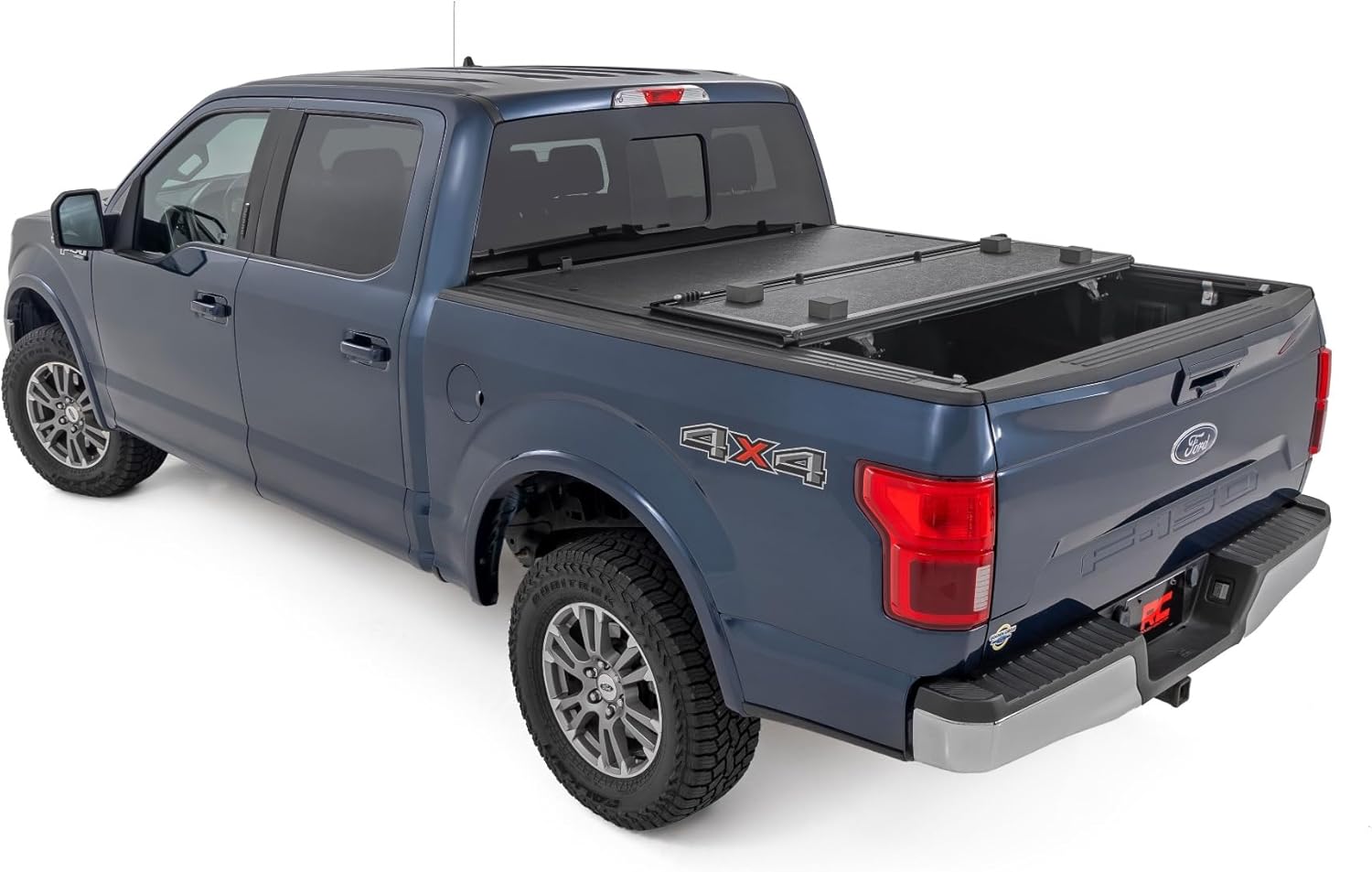 Rough Country Hard Low Profile Tri-Fold Truck Bed Tonneau Cover for Ford F-150 (2015-2020) - Fits 5'7" (67.1") Bed