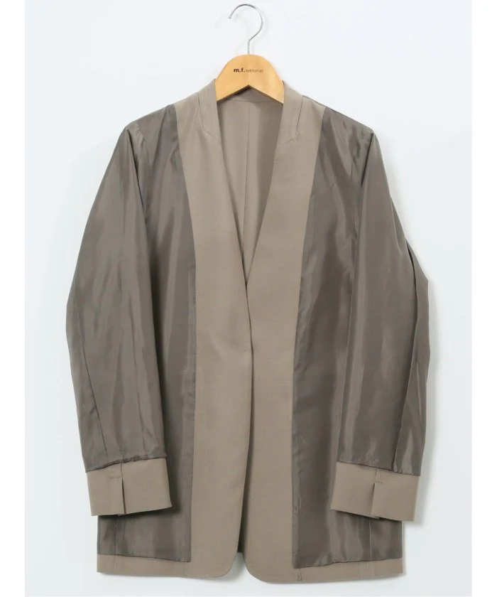 Stretch Washable Woolish No Collar Jacket
