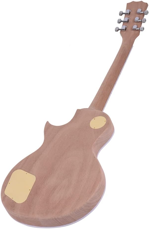 HHOP LP Style Unfinished Electric Guitar DIY Kit Set Mahogany Body & Neck Rose Wood Fingerboard