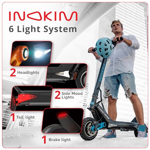 INOKIM OXO Super Electric Scooter for Adults 40 MPH, 2x1000W (2600W Max) Motor, 68 Miles Range, 10" 6 Light System Air Filled Tires, Front & Rear LED Light, Foldable, Adjustable Suspension