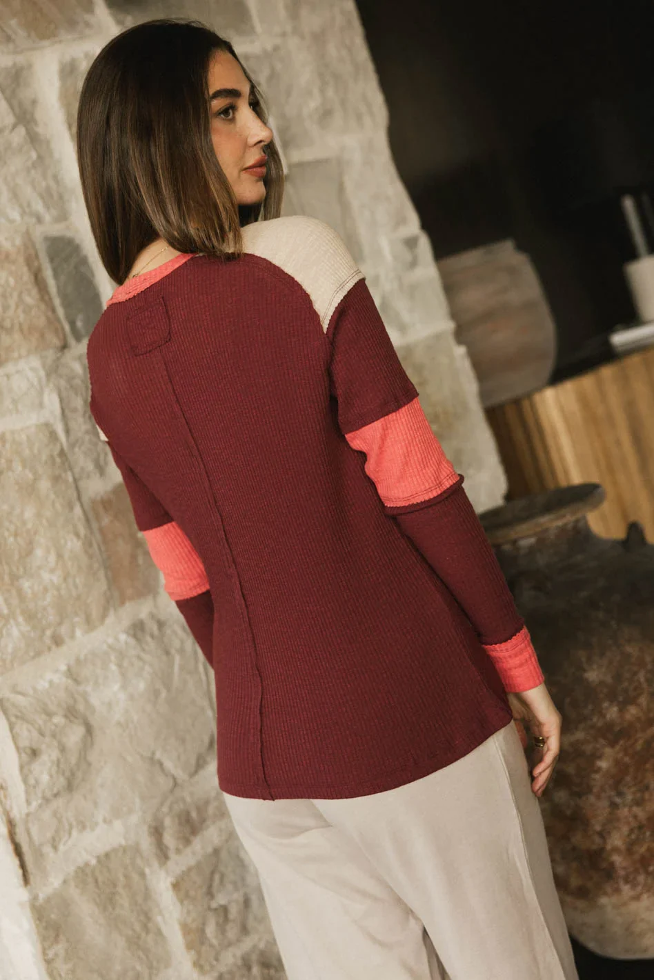 Sarai Ribbed Top in Burgundy - FINAL SALE
