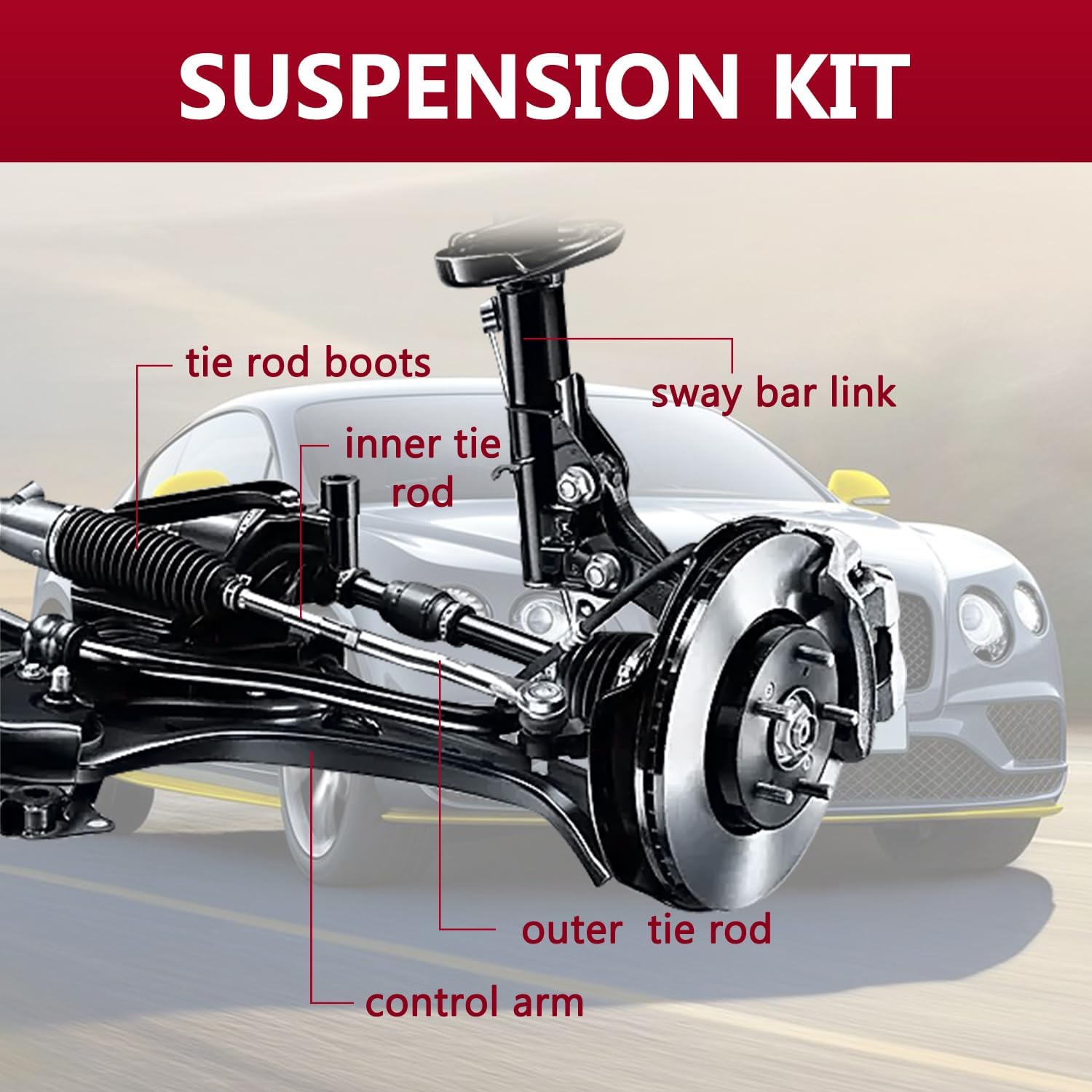 2 PCs Front Lower Control Arm With Ball Joint Replacement For 2004-2018 Bentley Continental