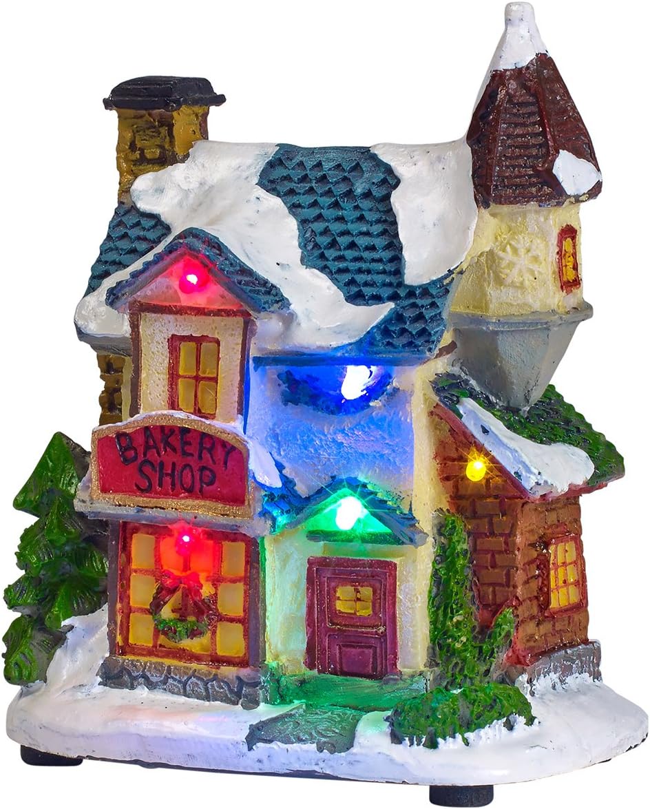 Battery Operated LED Light Up Christmas Village Scene Pack of 2