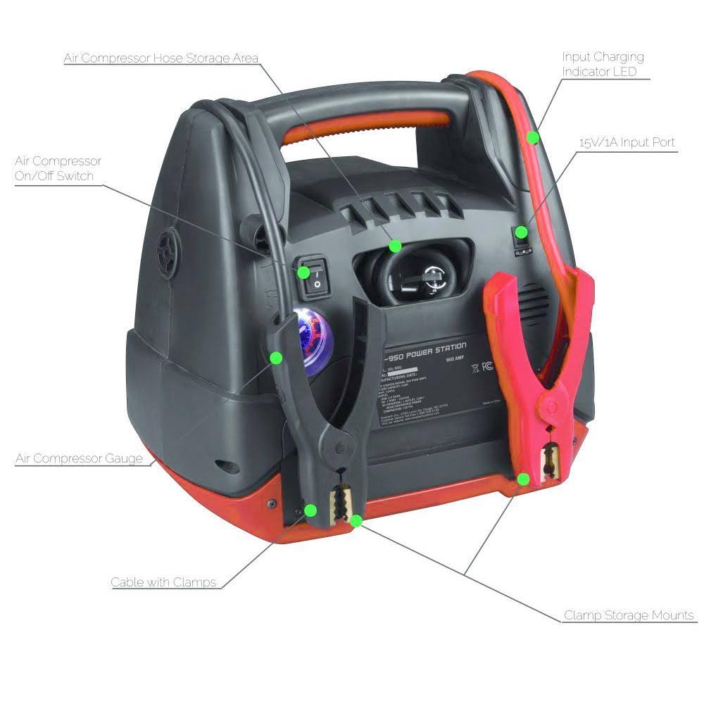 Smartech JSL-950 Power Station with Jump Starter and Air Compressor
