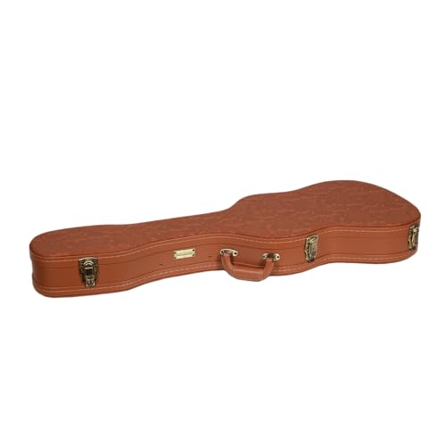 Crossrock Relief Series 335 Guitar Case for ES-335 & Semi-Hollow Electric Guitars | Carved Smoke Blue Finish, Monochrome Blue Velvet Interior, Lock – Premium Wooden Hardshell