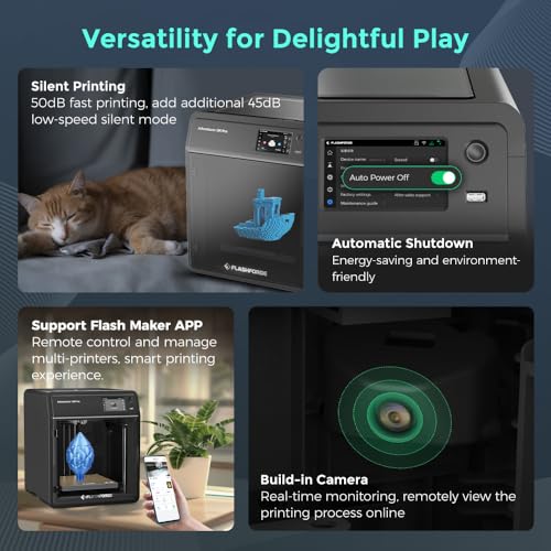 FLASHFORGE AD5M 3D Printer Fully Auto Calibration Print with 1-Click Max 600mm/s Speed, All-Metal CoreXY Structure Precise Printing, Easy-Maintenance Quick-Swap Nozzle, Print Size 220x220x220mm