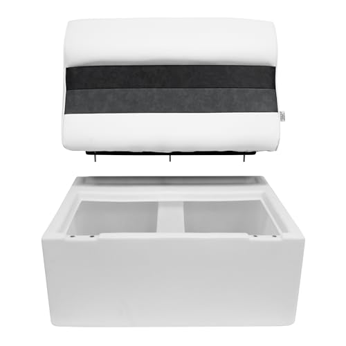 Wise 8WD95-1011 Deluxe Series 28" Pontoon Bench Seat Cushion Set (Base #8WD95-1B-221 Required to Complete), Grey/Navy/Blue