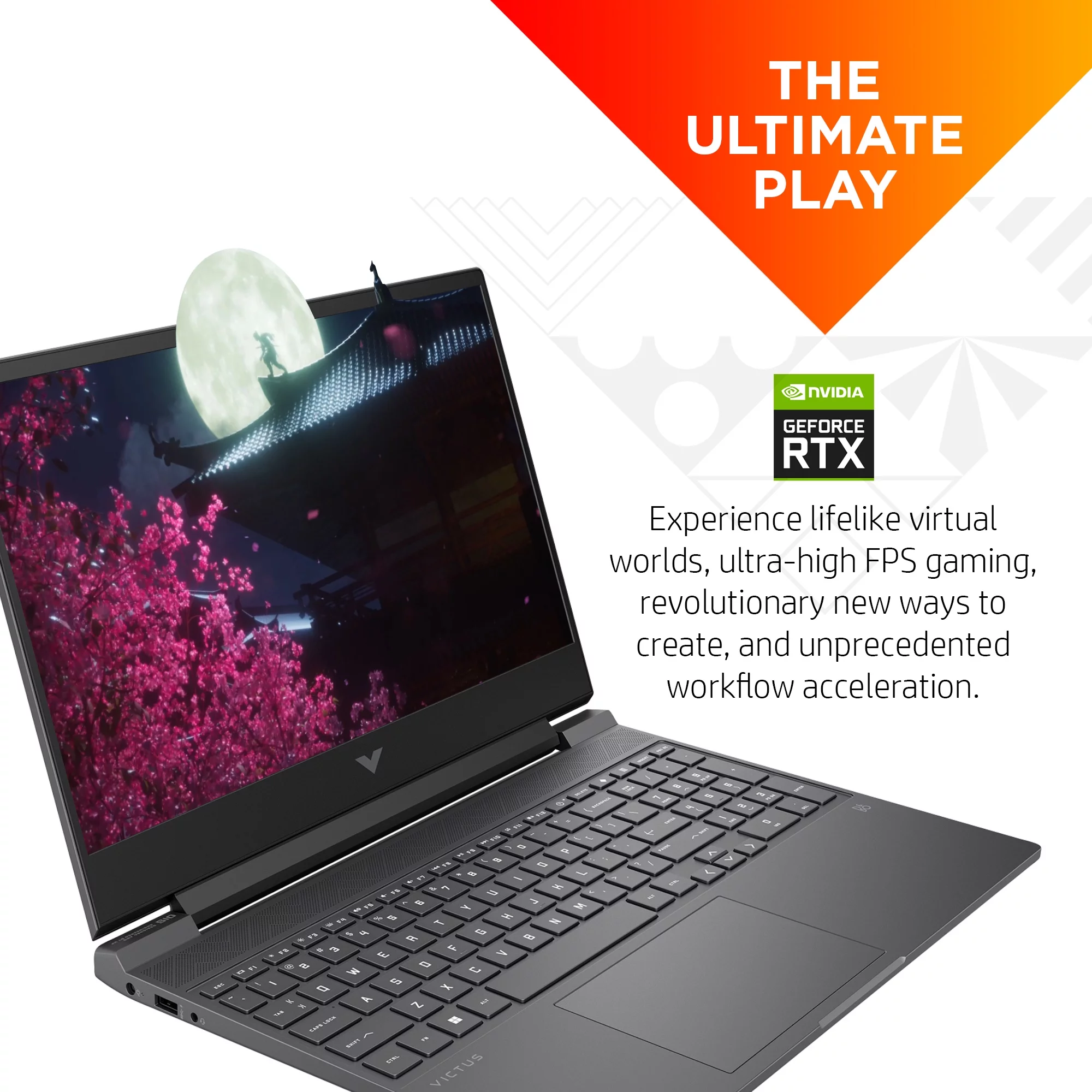 Victus 15.6" 144Hz Gaming Laptop, Intel Core i5-12500H, 16GB RAM, 512GB SSD, 15-fa1072wm