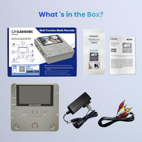 VHS to DVD Recorder - VCR/Camcorder/Tape/Player to USB Device/SD Card/HDD, Smart Phone WiFi to DVD/USB/SD/HDD Copy, Free APP Digital Converter【with 10 DVDs & AV Cable】