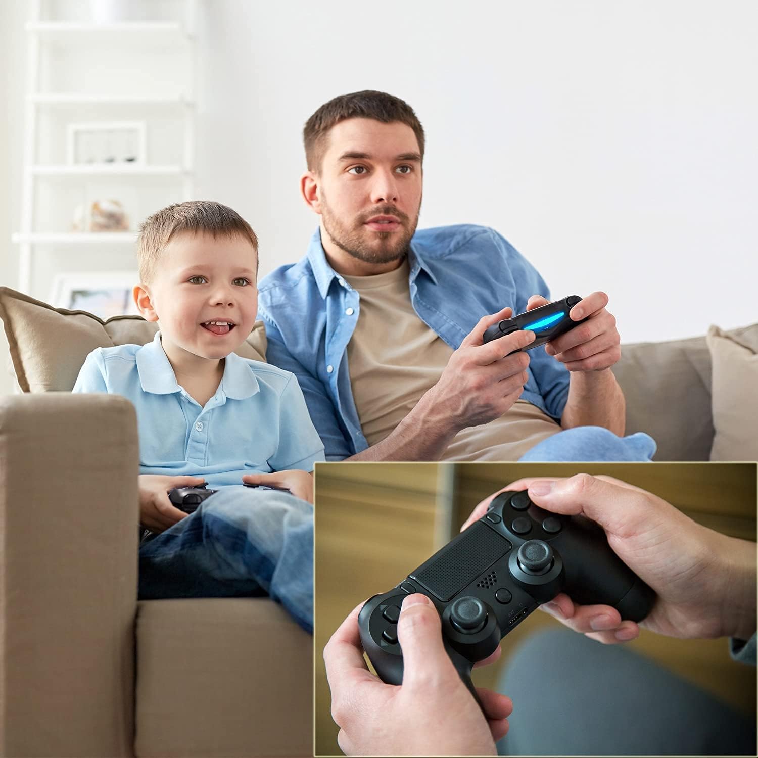 2 Pack Wireless Controller Compatible with PS4, Bluetooth Remote with 6-Axis Gyro Sensor and Audio Function Gamepad Compatible with Playstation 4/ PS4 Slim, PS4 Pro Pack of 2