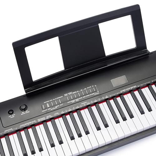 Amazon Basics Electric Keyboard 88-Keys, Semi-Weighted Digital Piano For Performance with Sustain Pedal, Power Supply, 2 Speakers, Lesson Mode, Black