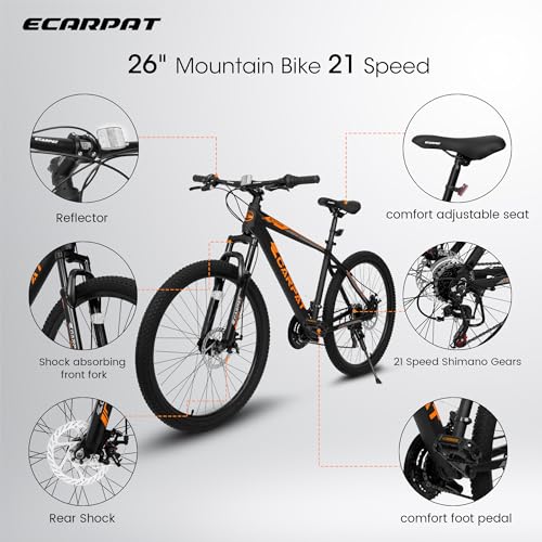 A26322 26-inch Mountain Bike Adult Aluminum Frame Shock Absorbing Front Fork Bike 21-Speed disc Brake Mountain Bike