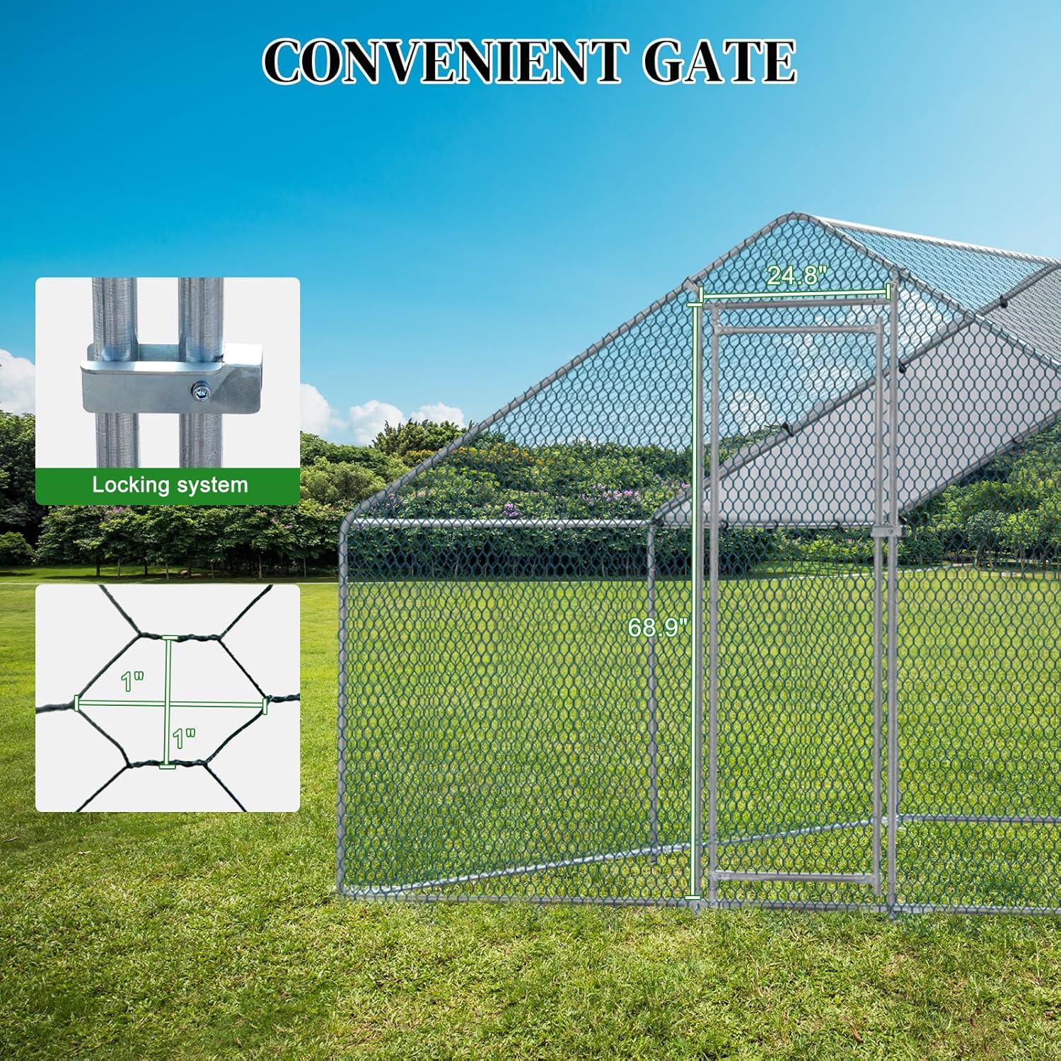 Large Chicken Coop,13 x 10 ft Large Metal Chicken Coop, Walk-in Poultry Cage Chicken Hen Run House with Waterproof Cover, Rabbits Cats Dogs Farm Pen for Outdoor Backyard Farm Garden