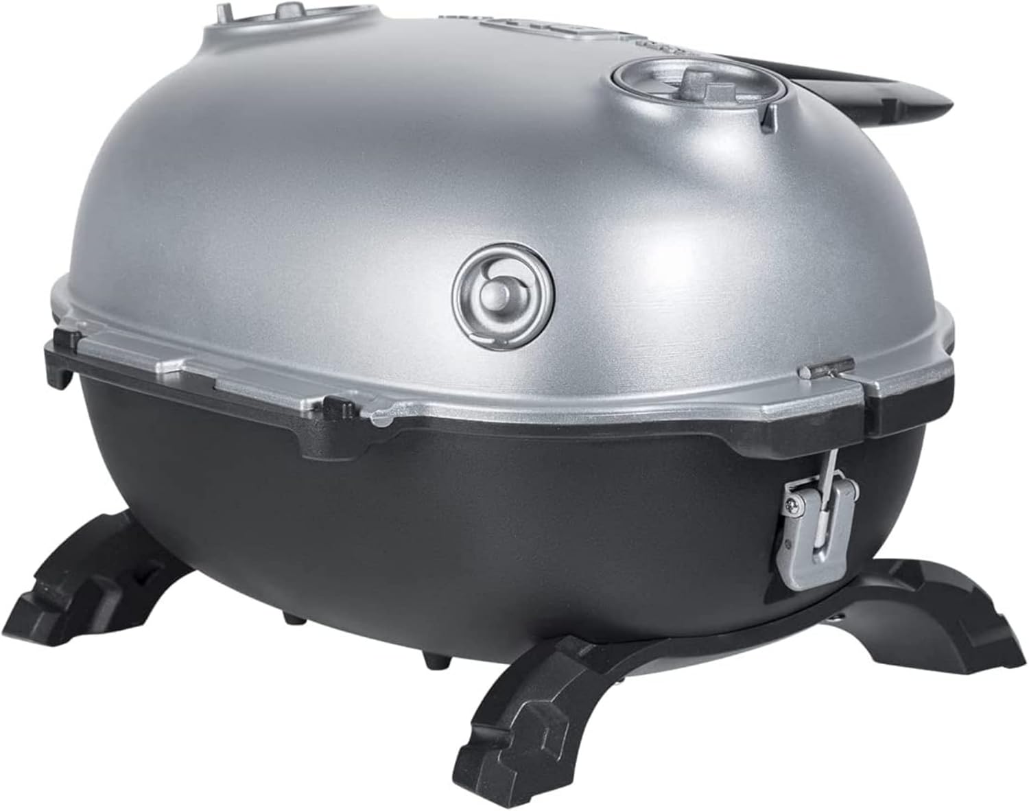 PK Grills PKGO Portable Charcoal BBQ Grill and Smoker with Lid, Cast Iron Aluminum Outdoor Kitchen Cooking Mini Barbecue Grills for Camping, Grilling, Tailgating, Grey PK PK200-SFL