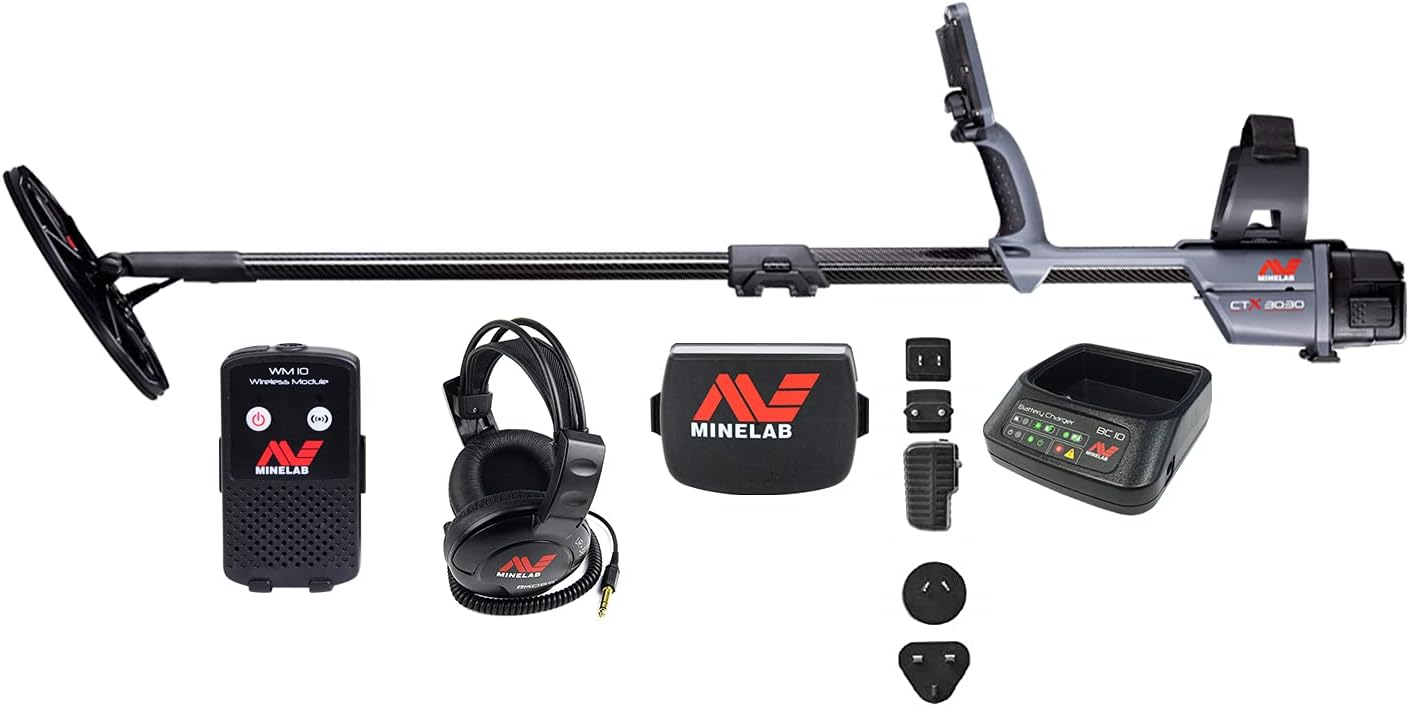 Minelab CTX 3030 All-Terrain High-Performance Metal Detector for Adults with Advanced Multi-Frequency Technology (11" Waterproof Double-D Smart Coil & Headphones Included)
