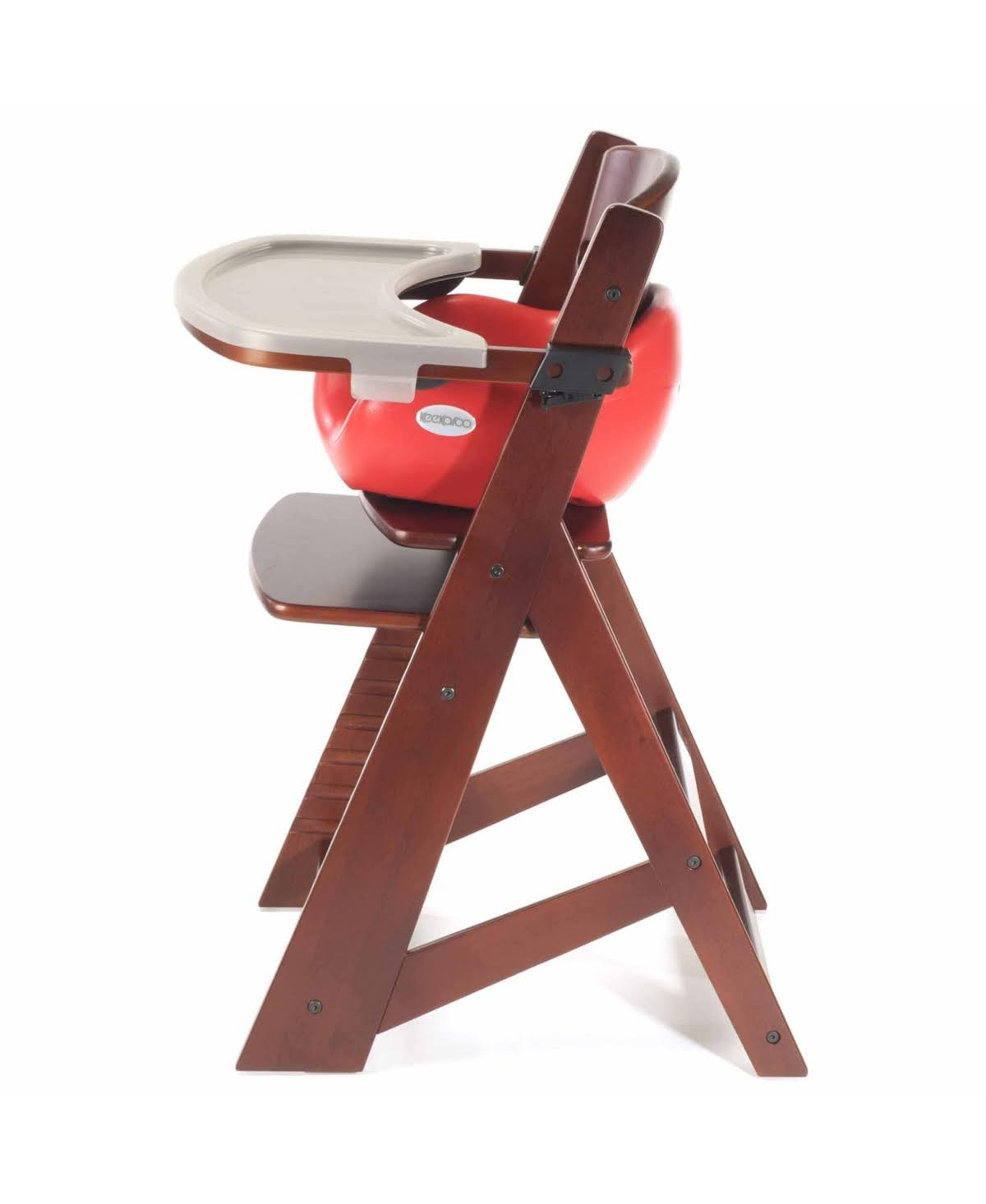 Keekaroo Height Right High Chair Espresso with Infant Insert and Tray in Cherry