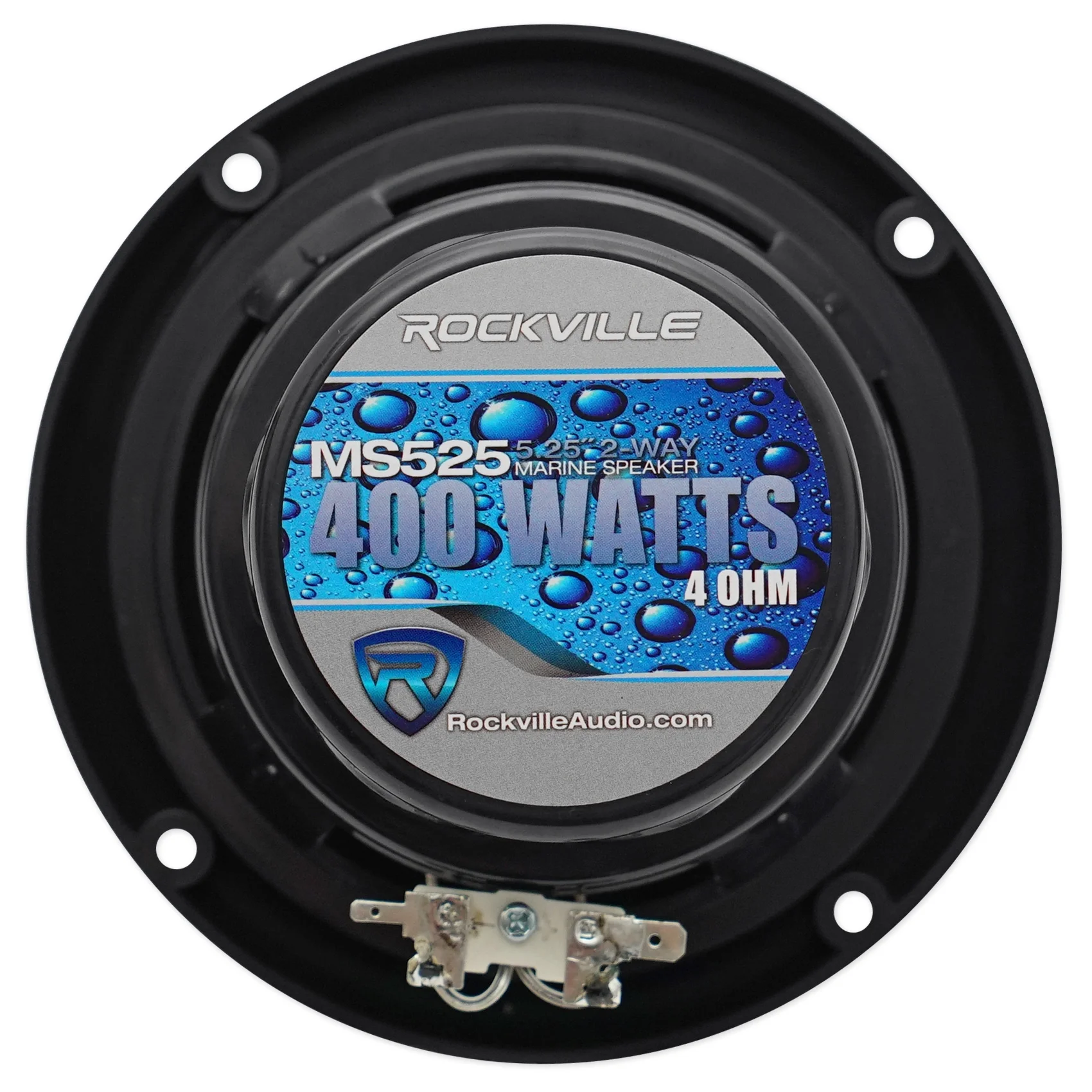 (2) Rockville 5.25" 360° Swivel Black Aluminum Surface Mount Boat Speakers