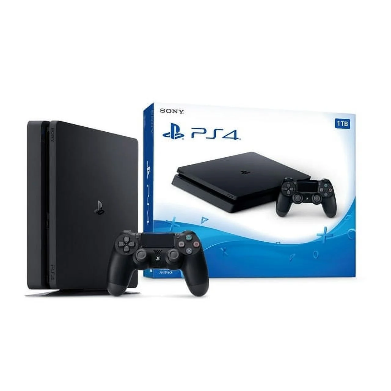 Sony 2215B PlayStation 4 Slim 500GB Gaming Console Black, Headset 2 Controller With BOLT AXTION Cleaning Kit Bundle Like New