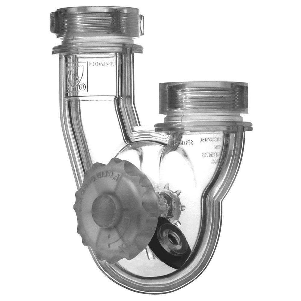 PF Waterworks Fits 1-1/2 in. or 1-1/4 in. ABS Plastic PermaFLOW Never Clog Universal Transparent P-Trap (6-Pack), Clear PT5043