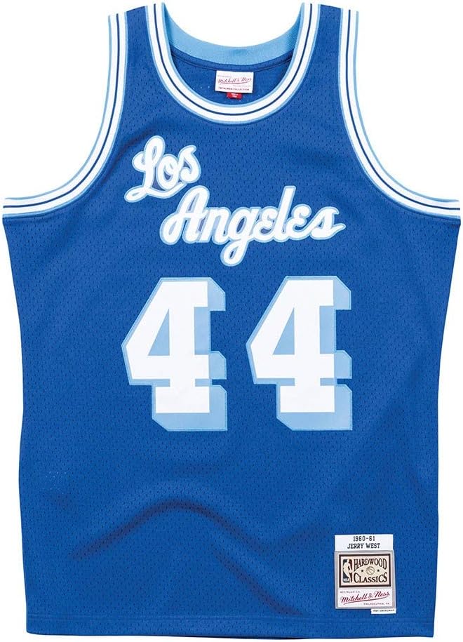 Mitchell & Ness Los Angeles Lakers Jerry West Throwback Road Swingman Jersey Blue (Medium)