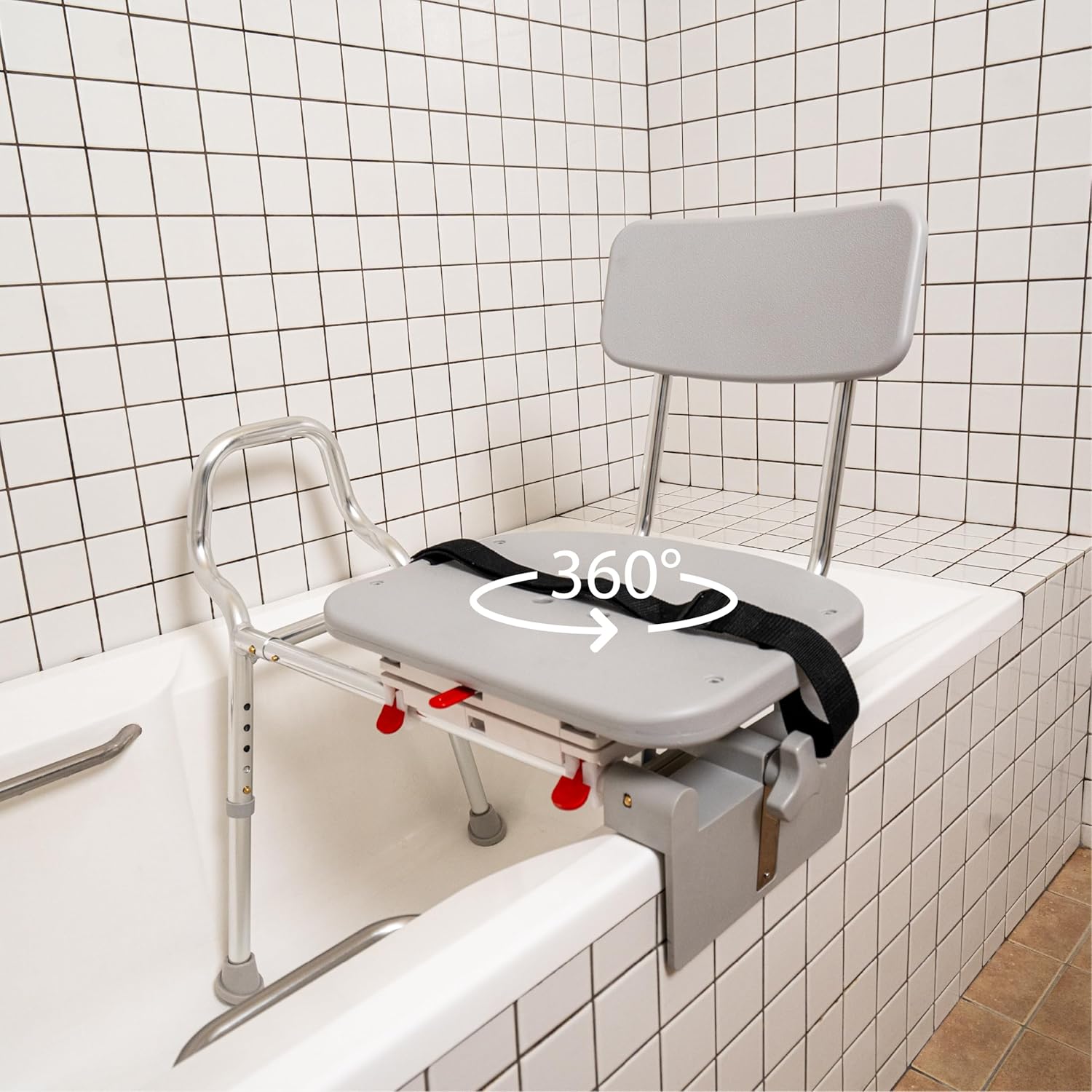 Tub-Mount Swivel Transfer Bench, Weight Capacity 350 LBs, for Safety Shower, for Elderly & Disabled (77762)