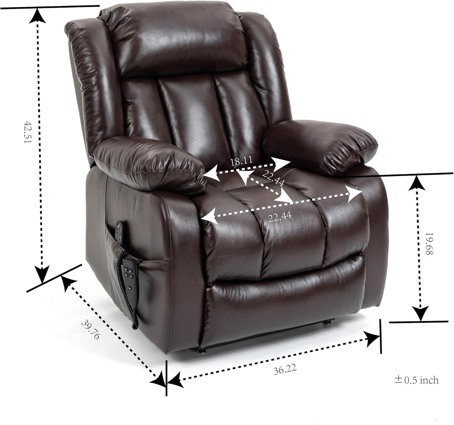 Dual Motor Electric Power Lift Recliner Chairs with Massage and Heat Vibration,Breathable Leather Lazy Lounge Sofa for Elderly, Heavy Duty Big Man Home Threat Seating with USB Ports for Living Room